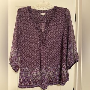 Charter Club Woman 20W purple print blouse.